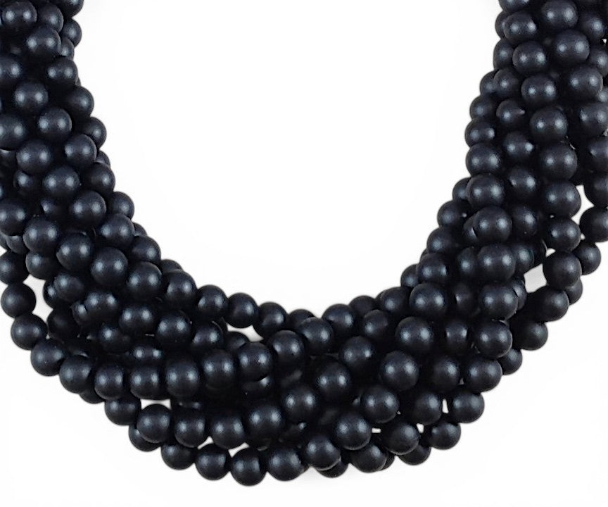 Matte Onyx aka Schwarzer Achat rund