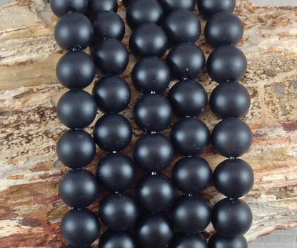 Matte Onyx aka Schwarzer Achat rund