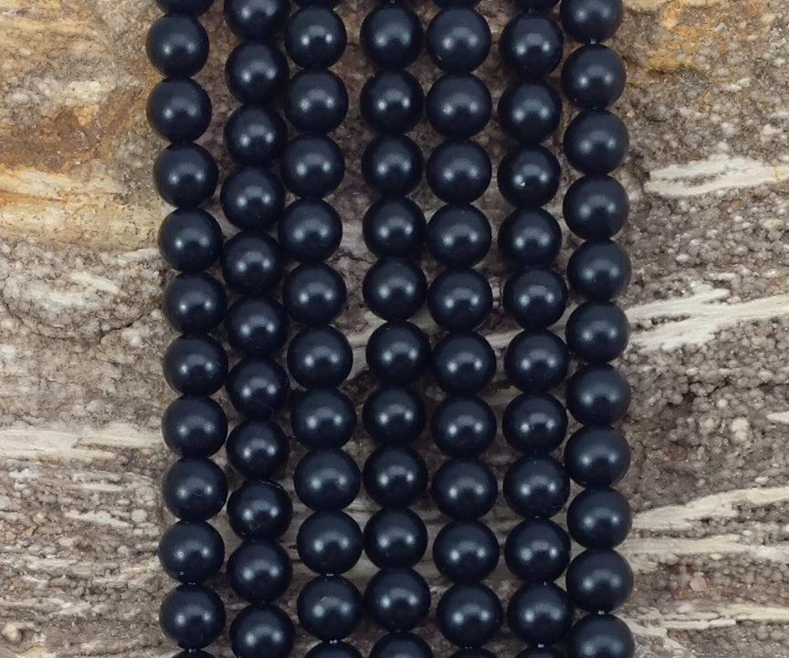 Matte Onyx aka Schwarzer Achat rund